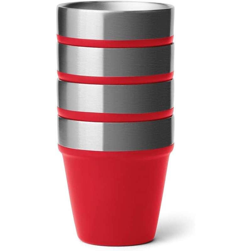 YETI Rambler Shot Glasses with Carrying Case, Rescue Red