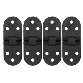 Round Tray Hinges, 4 Pieces 180 Degree Black Zinc Alloy Door Hinges with Screws, Butler Cabinet Hardware for Tables, Windows, Closets