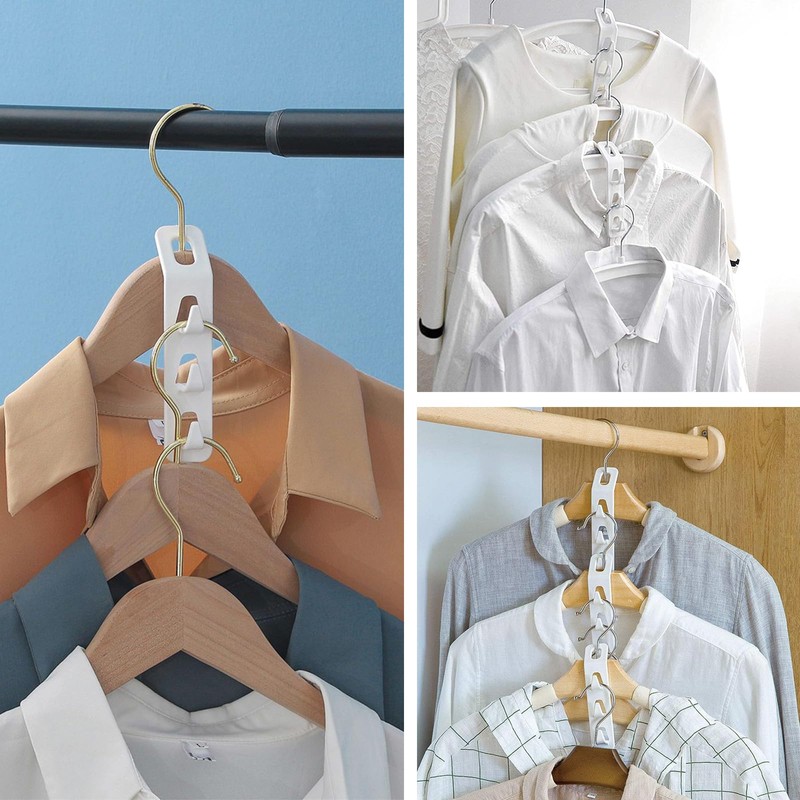 8 Pcs Clothes Hanger Connector Hooks, Multi Hangers Saving Space,