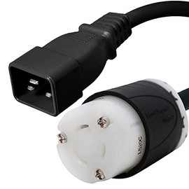 IronBox Electric - IEC C20 to NEMA L5-20R Plug Adapter Power Cord - Rated for 20A, 125V - Power Cord Adapter with 12/3 SJT Wire - Ideal for Data Centers, Server Racks, and Industrial Use (1 Foot)