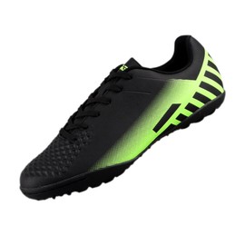 Vizari Santos Turf Soccer Shoes for Boys and Girls| Turf Shoes with Two Color Synthetic Upper | Youth Football Turf Shoes with Rubber Oursole | Superior Traction on Turf Ground, (Black/Green, 13)