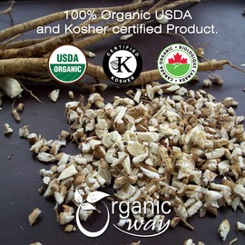 Organic Way Marshmallow Root | Herbal Tea (Althaea officinalis) Cut & Sifted - European Wild-Harvest | Organic & Kosher Certified | Non GMO & USDA Certified | Origin - Albania (1/2LBS / 8Oz)