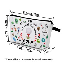YULUENZE Golf Present Golf Makeup Bag Just Love Golf Organizer Bag Toiletry Pouch with Zipper Golf Cosmetic Bag Presents for Golf Lovers Fans Golf Players Team