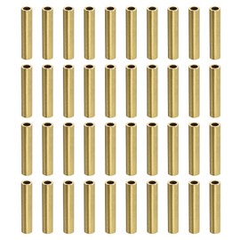 DTGN 6 mm x 1 mm x 30 mm (AD x Wall TxL) Brass Pipe - Pack of 60 - Good for DIY Decorative Ornaments Wall Hanging - Round Bead Tube Craftsman