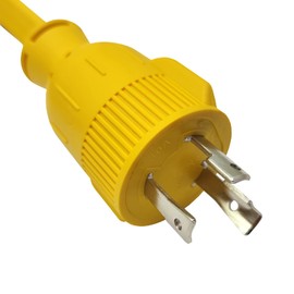 Parkworld Generator 3-Prong Flat Extension Cord Adapter, NEMA L5-30P to (3) 5-15R Household 15amp 125volt Tri-Outlet (50FT)