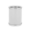 Kraftware Sophisticates Round Wastebasket, 11", White with Brushed Chrome Color