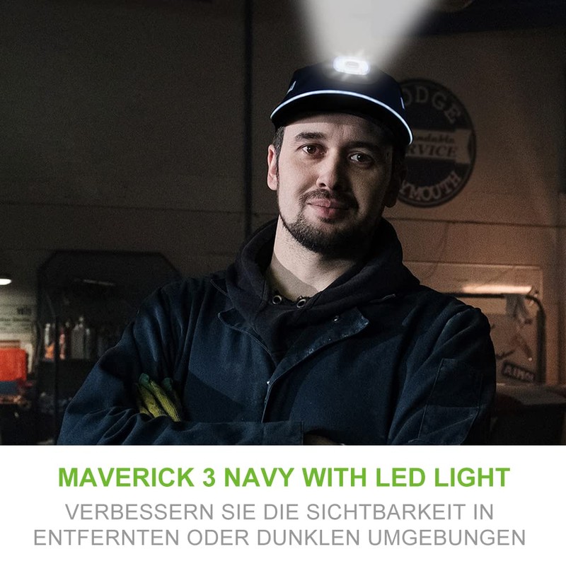 GREEN DEVIL Bump Cap Safety Hat with LED Lighting Baseball