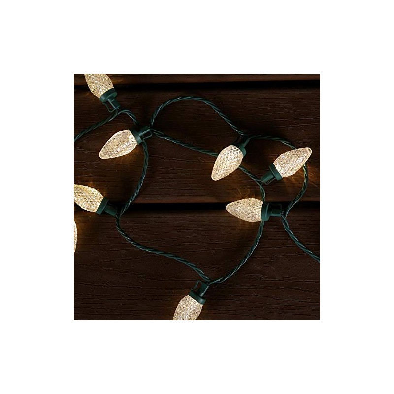 GE StayBright 50-Count 24.5-ft Random Sparkle Warm White C9 LED