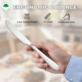 Flying Leaves 6 Piece Stainless Steel Dinner Knives Set, 9 Inch