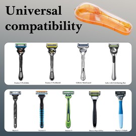 Linkidea 2 Pcs Razor Holder Case, Portable Travel Razor Protector Hard Case, Manual Razor Protector Box Compatible with Fusion 5 ProGlide, Sensor 3, SkinGuard, Pace 6 Pro (Orange Color)