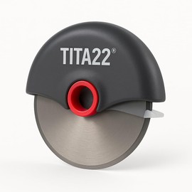 TITA22™ Titanium Coated Pizza Cutter Wheel – Ultra Sharp & Durable, Rust Resistant, Ergonomic Safe Grip Handle, Dishwasher Safe, Detachable Blade for Easy Cleaning – Professional Pizza Slicer