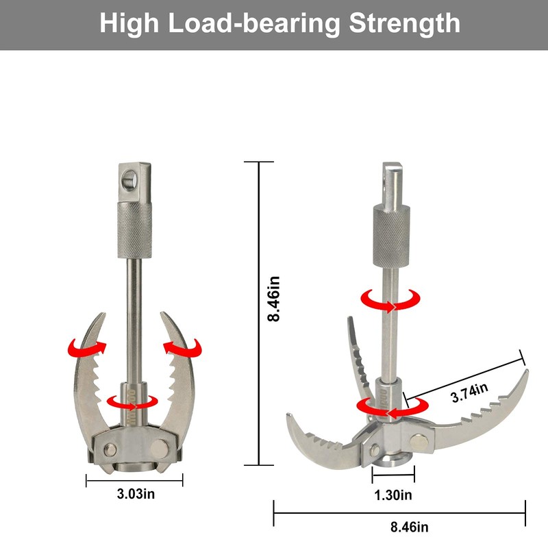 Ruipoo Grappling Hook, Folding Claw Multifunctional Stainless Steel Hook for