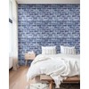 Timeet Blue Brick Wallpaper Peel and Stick Wallpaper 17.7" x