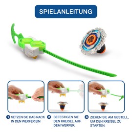 Infinity Nado Kreisel für Kinder Metall Spielzeug Jungen, Battle Tops Kreisel Launcher Spielzeug Jungen, Infinity Nado Spinning Tops Jungen ab 5 Jahre, YW624602 Shadow Shark Delver Mecha Spiel