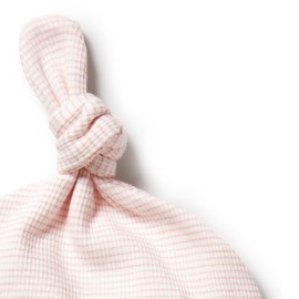 Wilson & Frenchy Organic Stripe Rib Knot Hat - Cantaloupe, XS (Newborn)