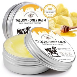 Grass-fed Beef Tallow,Organic Beef Tallow Skin Care,Tallow and Honey Balm,Beef Tallow for Skin,Beef Tallow Moisturiser for Face&Body,Tallow Face Cream,Hydration Body Cream for Dry Skin,100G