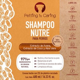 ssd trading llc Petting is Caring Shampoo Natural para Perro y Gato, Fragrancia AloeLavandaCoco, 480ml                                                