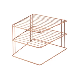 Metaltex 'Palio' 2-Tier Corner Shelf, Polytherm Copper, 25 x 25 x 19 cm