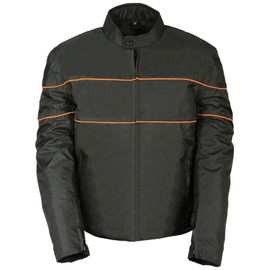 NexGen Men's Nylon Jacket with Zipper Vents and Reflective Piping (Black/Orange, 4X-Large)