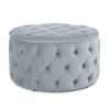 YLIEHS Luxurious Light Grey Velvet Ottoman for Living Room, Versatile