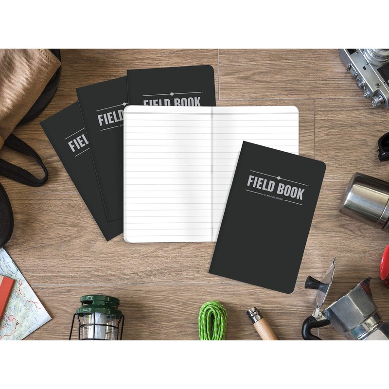 Elan Publishing Company Field Notebook/Pocket Journal - 3.5"x5.5" - Black