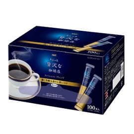 AGF Just a Luxurious Little Coffee Shop Special Blend Instant Coffee Mix, Box of 100 Pouches, Unsweetened Black Coffee Flavor, Individually Wrapped Stick Type Pouches, Large Quantity