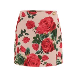 GUESS Women's Eco Raissa Wrap Skirt, Blurred Roses Print Pink, Medium