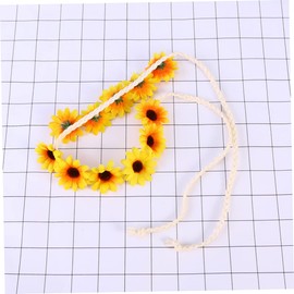 FOYTOKI Daisy Headwear Floral Wreath Sunflower Headband Headbands for Daisy Headbands for Women Mens Headbands Wedding Floral Hair Hoop Red Accessories Hawaiian Cosplay Girl Scarf