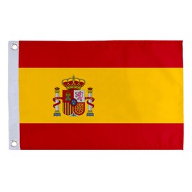 Small Flag Double Sided Spain Spanish Flag- 12" X 18" Inch Boat Motorcycle Yacht Boat Car Flag with 2 Brass Grommets