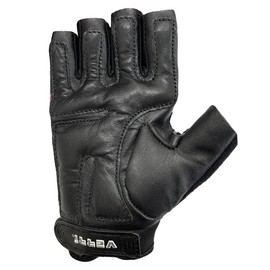 Verri | Guantes para Gym Mujer con Dorso en Licra para Seguridad y protección de Manos y muñeca en Entrenamiento en Gimnasio con Pesas, Negro, Chico