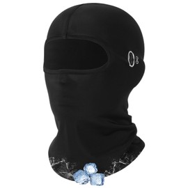 Yearntown Summer Balaclava with Glasses Holes Cooling Ice Silk Face Mask UV Protection Hood 4 Sizes for Kid Youth Adult(S) Black
