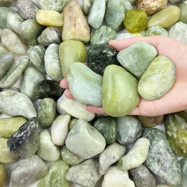 FANTIAN 40 lbs Jade River Rocks for Landscaping, 2-3 Inch Large Polished Pebbles. Decorative Green Gravel Stones for Plants, Vases and Garden
