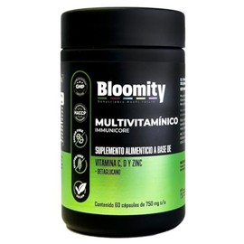 Immunicore Suplemento Multivitamínico, Cápsulas Veganas, Betaglucano 500mg, Vitamina C, Zinc, Vitamina D3,