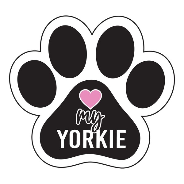 Love My Yorkie Paw Print Dog Lover Refrigerator Locker Car