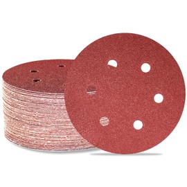 Meccion 150mm Sanding Discs 50pcs Sander Discs Pads 6 Inch 6 Holes Hook and Loop Sander Paper for Random Orbital Sander (60 Grits, 50)