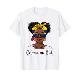 Colombia Flag Outfit for Woman Girl Souvenirs Colombian T-Shirt