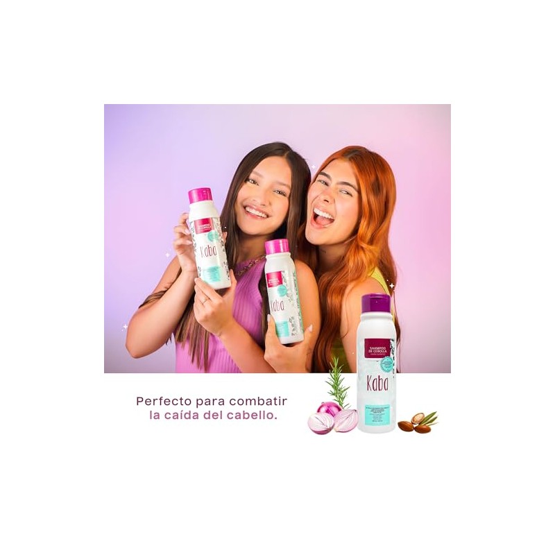 Kaba Shampoo Anti Caida Cabello Cebolla Roja Estimula Crecimiento Clinicamente