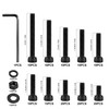 540M4 Screw Set Black Screws 6-30 mm, Washers, Washers, Nuts