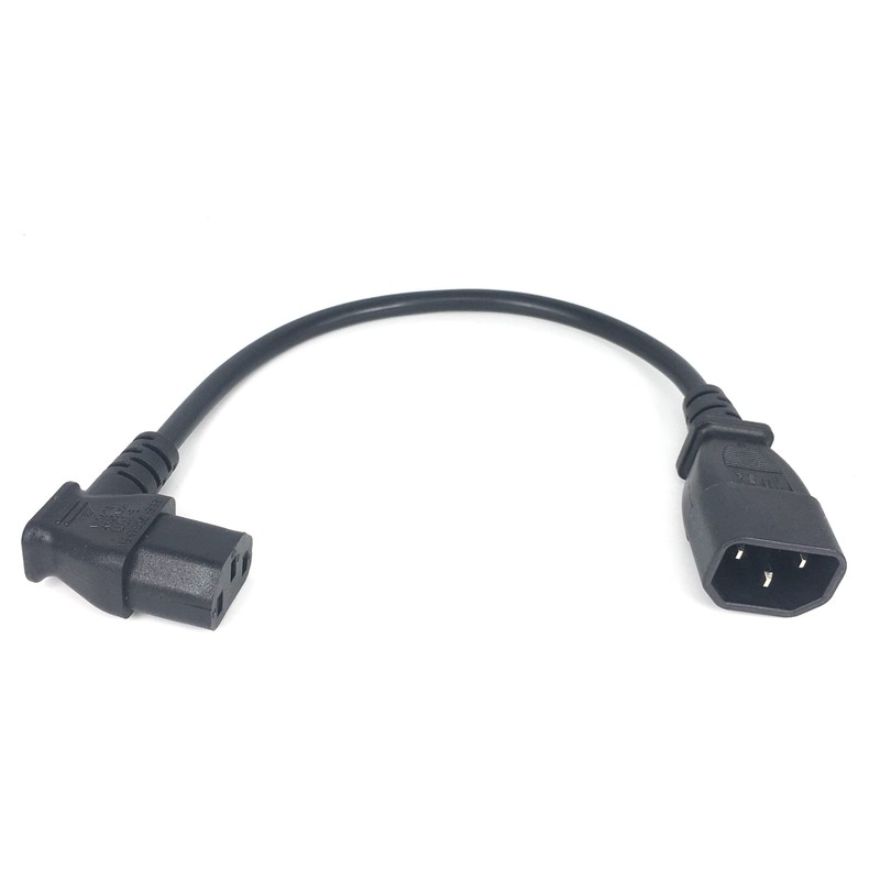 Toptekits C14 to Angled C13 Power Cords - 2ft/60cm, Left