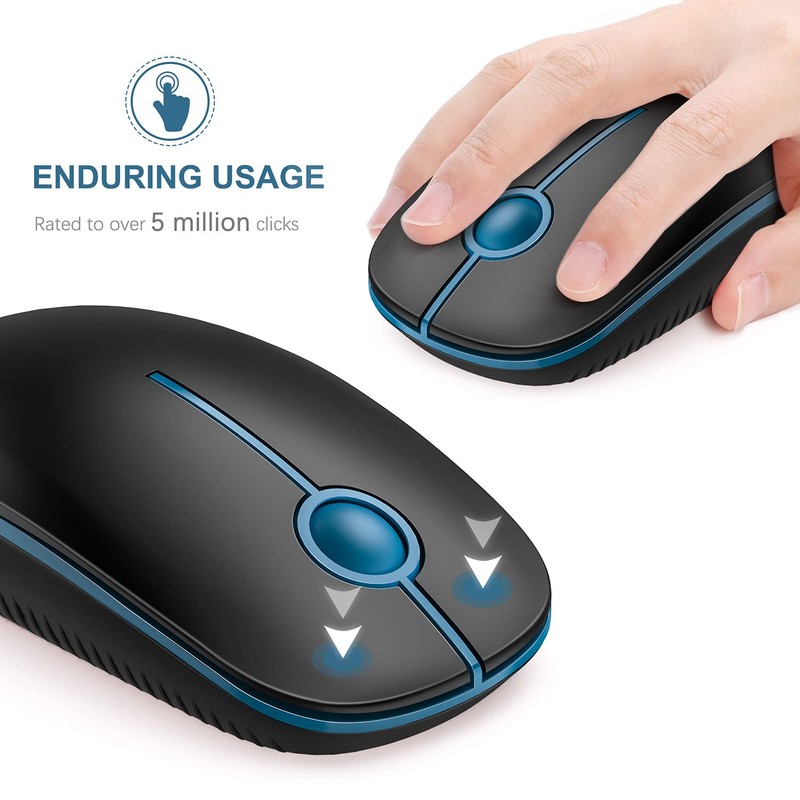 VssoPlor Wireless Mouse, 2.4G Slim Portable Computer Mice with Nano