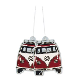 BRISA VW Collection - Volkswagen Air Freshener, Room Freshener, Deodorizer for Cars T1 Bus Campervan Motif (Vanilla/Red/Set of 2)
