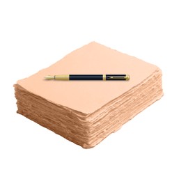 Handmade Cotton Paper with Deckle Edge Recycled Cotton Rag Mixed Media Card Stock for Watercolor, Writers, Invitations, Crafts (8x8 inch, 150gsm, 50 Pack, Baby Peach Color)