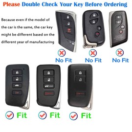 CISUI for Lexus Leather Key Fob Cover Case with Keychain Compatible with Lexus RX ES GS LS NX RS GX LX RC LC Smart Key (Black)