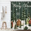 Hahafelt Retro Christmas Shower Curtain with 12 Hooks Farmhouse Christmas