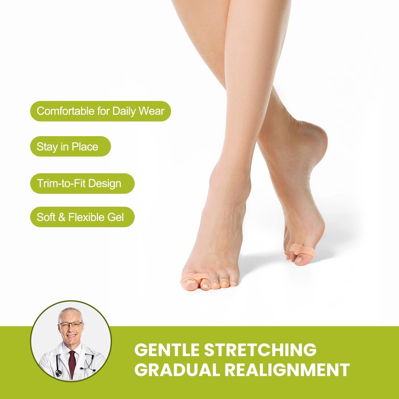 Bukihome Toe Separators Bunion Corrector - 8 Pack Big Toe