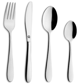 Grunwerg 4CHDSTWDR/C 4-Piece Children's Cutlery Set, Stainless Steel