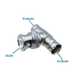 iYueMps BNC T Adapter BNC Male to Dual Female T Connector RF Coaxial Adapter BNC 3 Way Splitter for Coaxial Cable, CCTV, Antenna, Security Systems (Pack of 10)