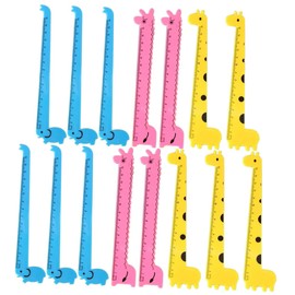 Gadpiparty 30Pcs Cartoon Giraffe Straight Rulers Creative Portable School Supplies for Lightweight and Convenient Measuring Tools for Classroom and Home Random Color