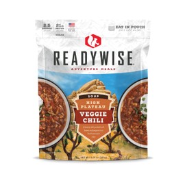READYWISE - Adventure Meal, Veggie Chili Soup, 2 Servings, Pack of 1, Emergency Preparedness, Freeze Dried Food, MRE, Snack Pack or Emergency Food, Backpacking, Camping, Hiking, and, Survival Food