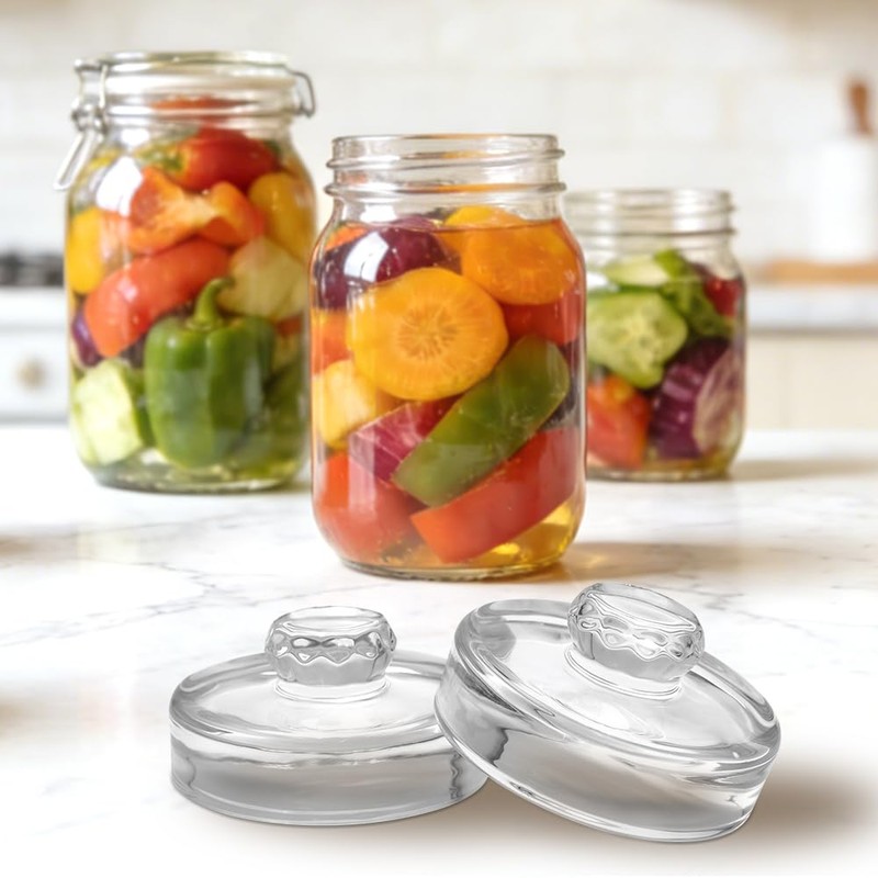 Glass Fermentation Weights for Wide Mouth Mason Jars, 9 Pack